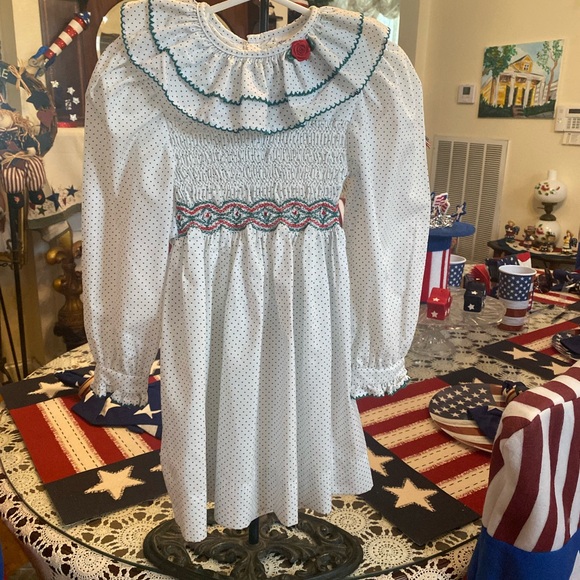 Vintage Polly Flinders Girls Smocked Dress size 4 - Picture 12 of 15